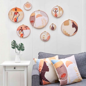 African Black Women Wall Art Prints Set, Boho Summer Decor, Mid Century Modern Art, Unique Home Gift for Bedroom or Livingroom