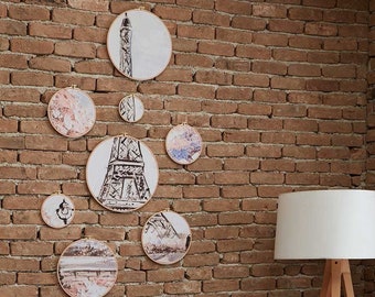 Eiffel Tower Wall Decor Hoops & Pillow Covers: Paris Home Decor