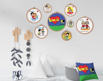 Custom Couple Love Embroidery Hoop, Unique Wedding , Engagement Gift