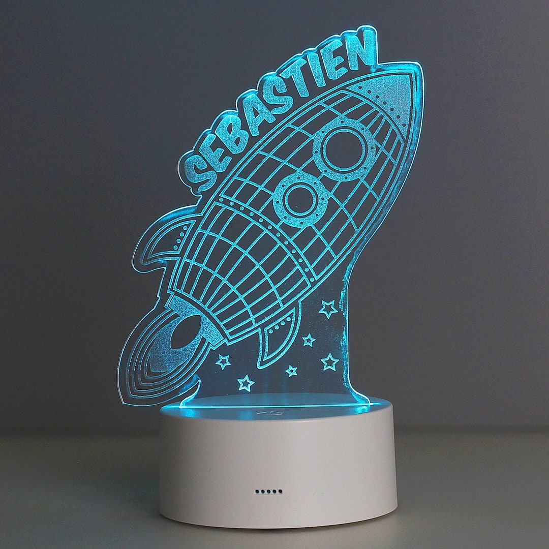 Personalised Rocket LED Colour Changing Wireframe Night Light - Etsy