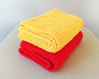 Fleece Scarf | Soft Scarf | Orange-Red | Yellow | Scarf Women | Womens Hand Knitted Scarf | Fluffy Scarf