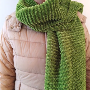 Velvet Scarf Soft Scarf Purple Green Scarf Women Womens Hand Knitted Scarf Fluffy Scarf zdjęcie 5