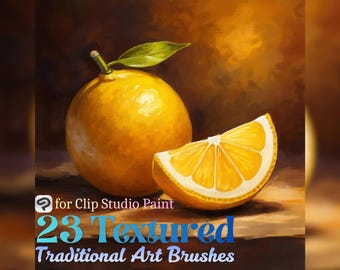 Clip Studio verfkwasten: Acrylverf, Olieverf, Traditionele kunst, Gestructureerd, Canvas, Schilderachtig, CSP