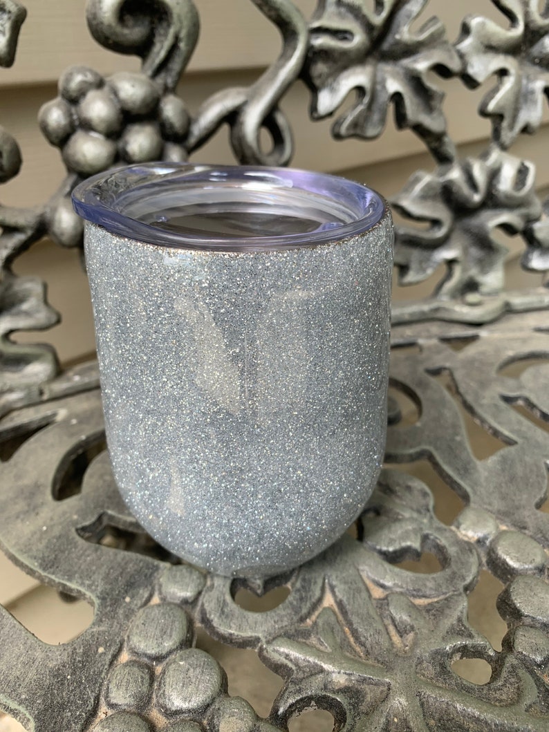 Silver Glitter Wine Tumblertumblers with strawsglitter Etsy