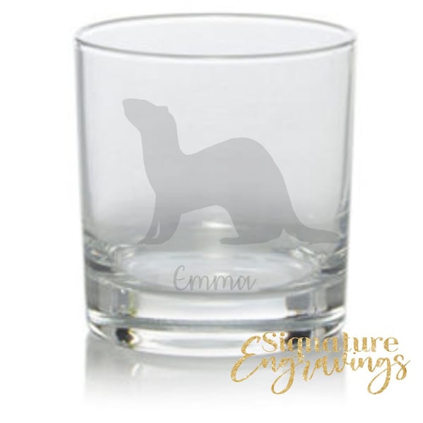 Personalised Ferret Engraved Whisky Glass, Ferret Gift, Ferret Glass, Ferret Gifts, Ferret lover
