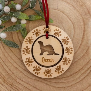 Personalised Ferret Wood Hanging Decoration Christmas Tree Ornament Xmas Gift First Custom Bauble Remembrance Memorial Pet Loss