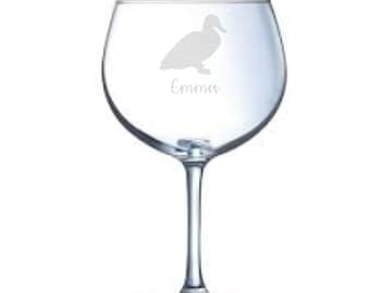 PERSONALISED BOMBAY SAPPHIRE GLASS PERSONALISED GIN GLASS ANY NAME MESSAGE GIFT