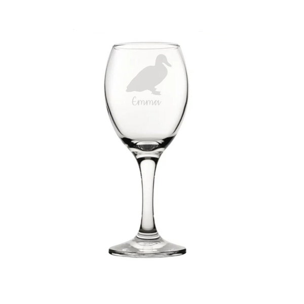 Personalised Duck Engraved Wine Glass, Duck Gift, Duck Glass, Duck Gifts, Duck lover