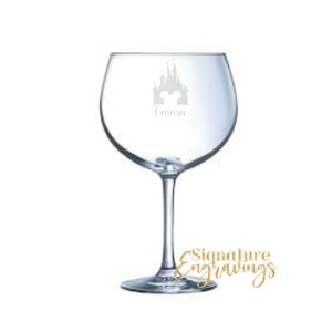 Castle Engraved Gin Glass, Personalised Gift, Custom Mouse gift