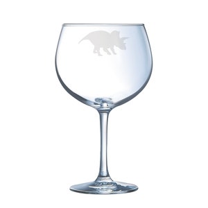 Personalised Triceratops Engraved Gin Glass, Dinosaur Gift, Dinosaur Gin Glass, Dinosaur Gifts, Dinosaur lover