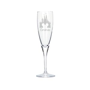 Mickey Castle graverad champagneglasflöjt, personlig present, anpassad Mickey, födelsedagspresent till henne