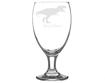 Personalised T-Rex Engraved Craft Beer Snifter Glass, Dinosaur Gift, Dinosaur Gin, Dinosaur Gifts, Dinosaur lover, TRex, Tyrannosaurus Rex,