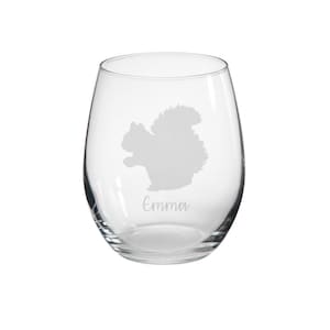 Personalised Squirrel Engraved Stemless Glass, Squirrel Gift, Squirrel Glass, Squirrel Gifts, Squirrel lover