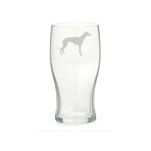 Personalised Greyhound Engraved Pint Glass,  Greyhound gift, Dog Gift, Wine Glass, Dog Glass, dog pint, greyhound gift
