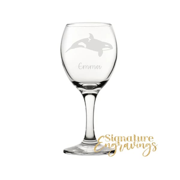 Verre à champagne personnalisé gravé épaulard, cadeau épaulard, verre orque, cadeaux orque, amateur d'épaulard