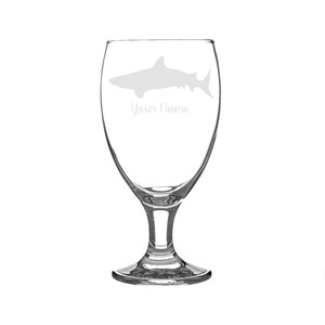 Personalised Shark Engraved Craft Beer Snifter Glass,  Shark Gift, Shark Glass, Shark Gifts, Shark lover