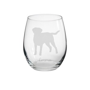 Personalised Labrador Engraved Stemless Glass, Labrador gifts, Dog Owner Glass, Gifts for Her, Custom Dog, Labrador owner
