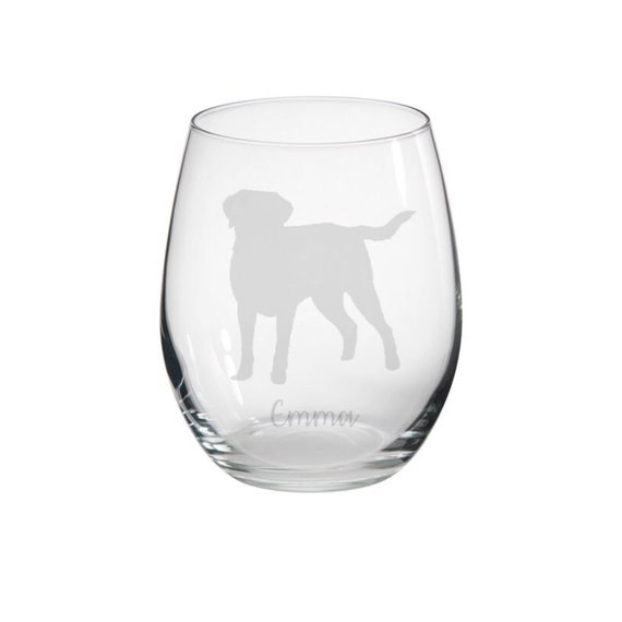 Personalised Labrador Engraved Stemless Glass, Labrador gifts, Dog Owner Glass, Gifts for Her, Custom Dog, Labrador owner