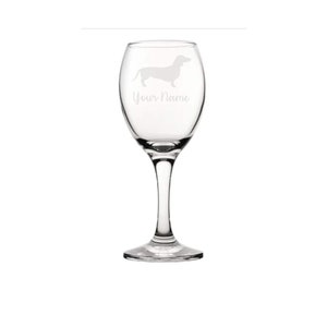 Personalised Dachshund Engraved Wine Glass, Sausage Dog gift, Dog Gift, Wine Glass, Dog Glass, Sausage Dog Gin, dog gin,
