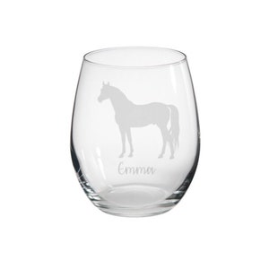 Personalised Horse Engraved Stemless Glass, Horse Gift, Horse Glass, Horse Gifts, Horse lover, Horse gin, Horse wine