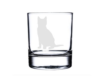 Personalised Cat Engraved Whisky Glass, Cat Gift,  Cat Glass, Cat Gifts, Cat lover, Cat Whisky Glass