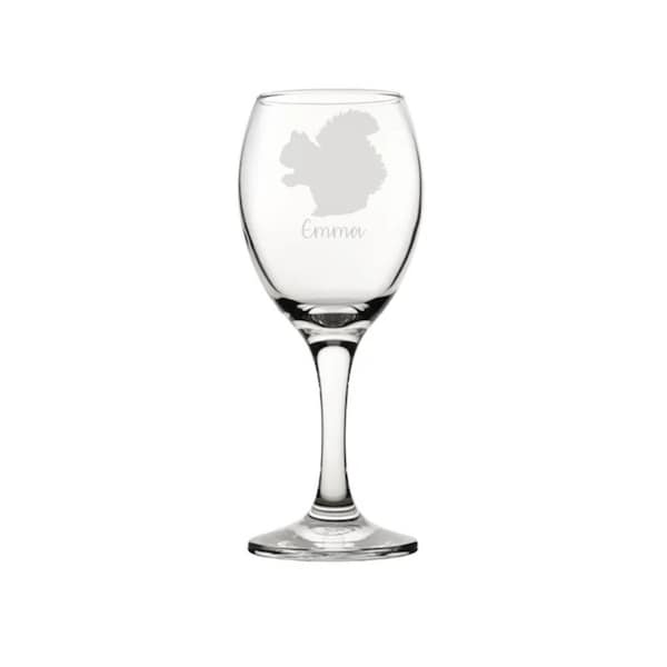 Personalised Squirrel Engraved Wine Glass, Squirrel Gift, Squirrel Glass, Squirrel Gifts, Squirrel lover