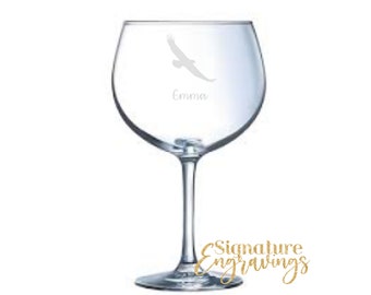 Personalised Eagle Engraved Gin Glass, Eagle Gift, Eagle Glass, Eagle Gifts, Eagle lover