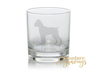 Personalised Cane Corso Engraved Pint Glass, Cane Corso gift, Dog Gift, Personalised Whisky Glass, Dog Glass