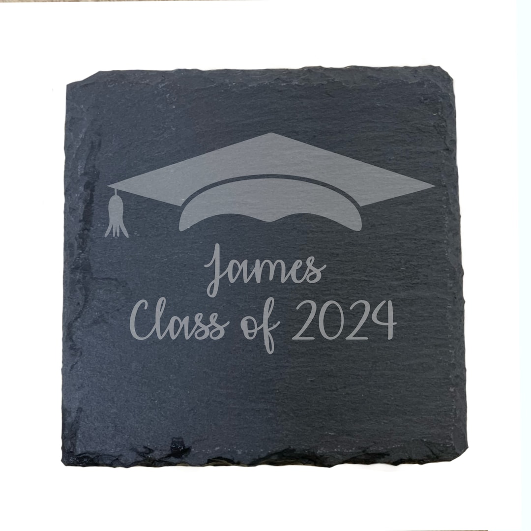 Personalised Graduation Engraved Slate Coaster, Graduation Gift ...