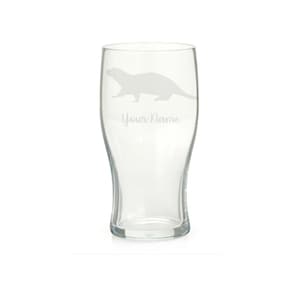 Personalised Otter Engraved Pint Glass, Otter Gift, Otter Glass, Otter Gifts, Otter lover