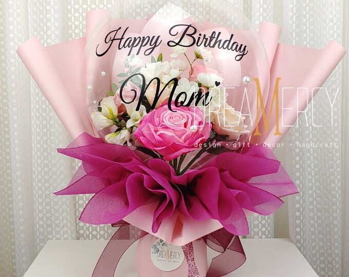 Flower Balloon Bouquet LED Lights Flower Bouquet Premium Etsy