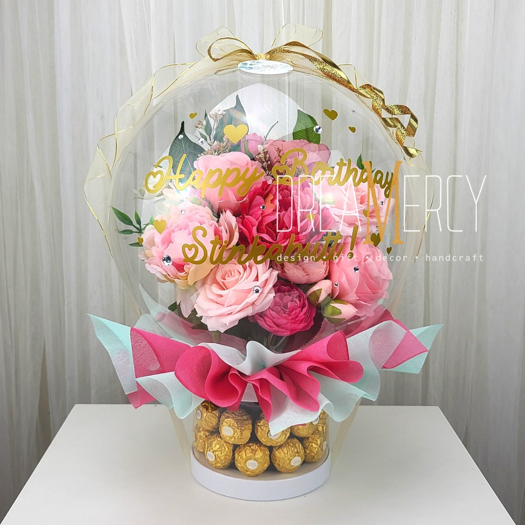 Balloon Flower Gift Box Candy Bouquet Flower Bouquet Flower - Etsy