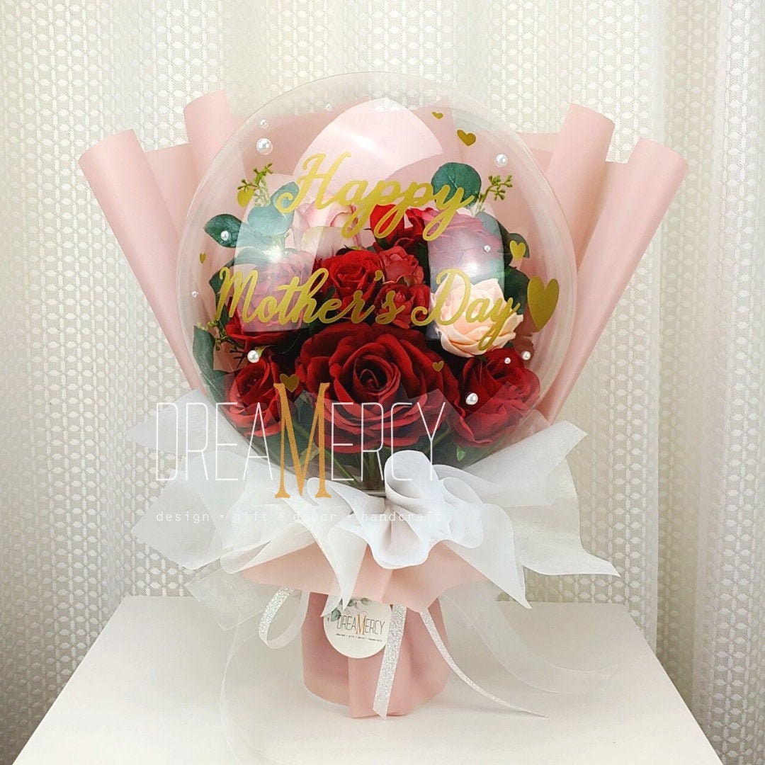 Mini Flower Balloon, Flower in Balloon, Custom Gift, Bobo Balloon, Favors,  Balloon Gift, Silk Flower Gift, Graduation Gift, Welcome Home 