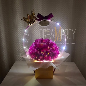 Flower Balloon with FREE LED, Flower in Balloon, Balloon Flower, Balloon bouquet, Flower bouquet, Balloon Flower Bouquet, Gift for Teacher