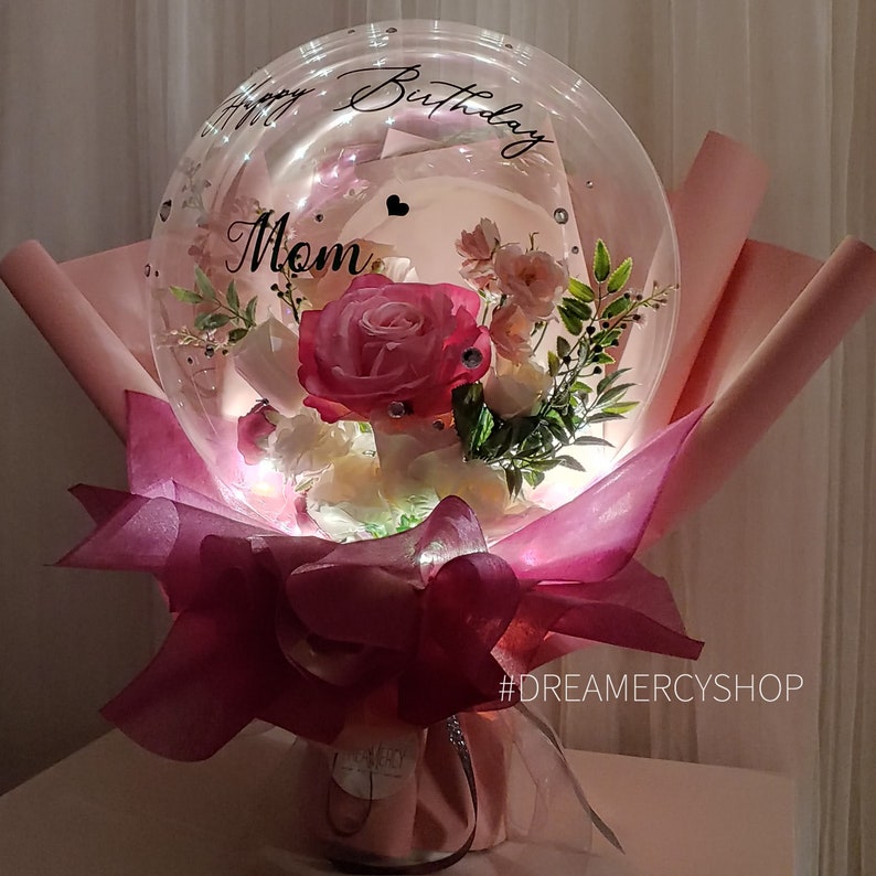 Flower Balloon Bouquet LED Lights Flower Bouquet Premium Etsy