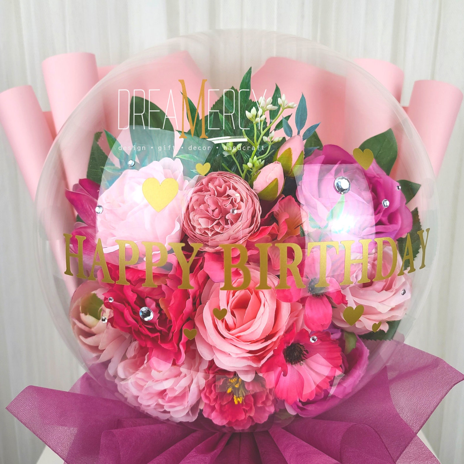 Flower Balloon Bouquet LED Lights Flower Bouquet Premium Etsy