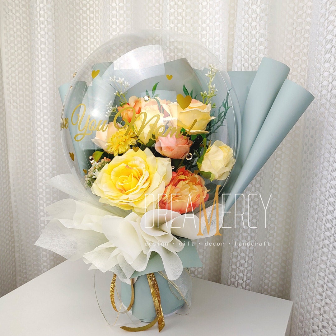 Flower Balloon Bouquet LED Lights Flower Bouquet Premium Etsy