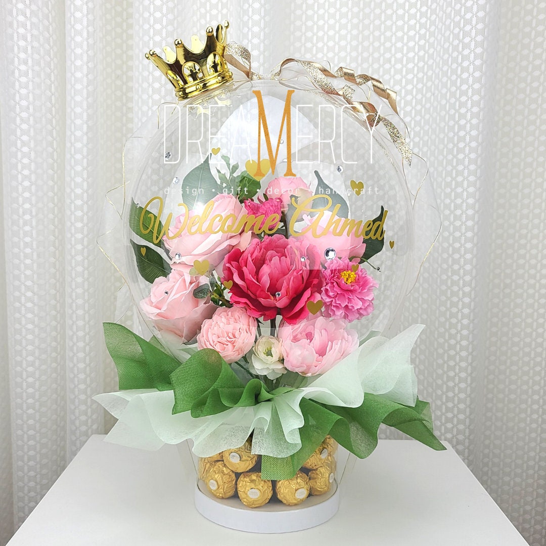 Buy Flower Balloon Gift Box Candy Bouquet Chocolate Bouquet Online in India  