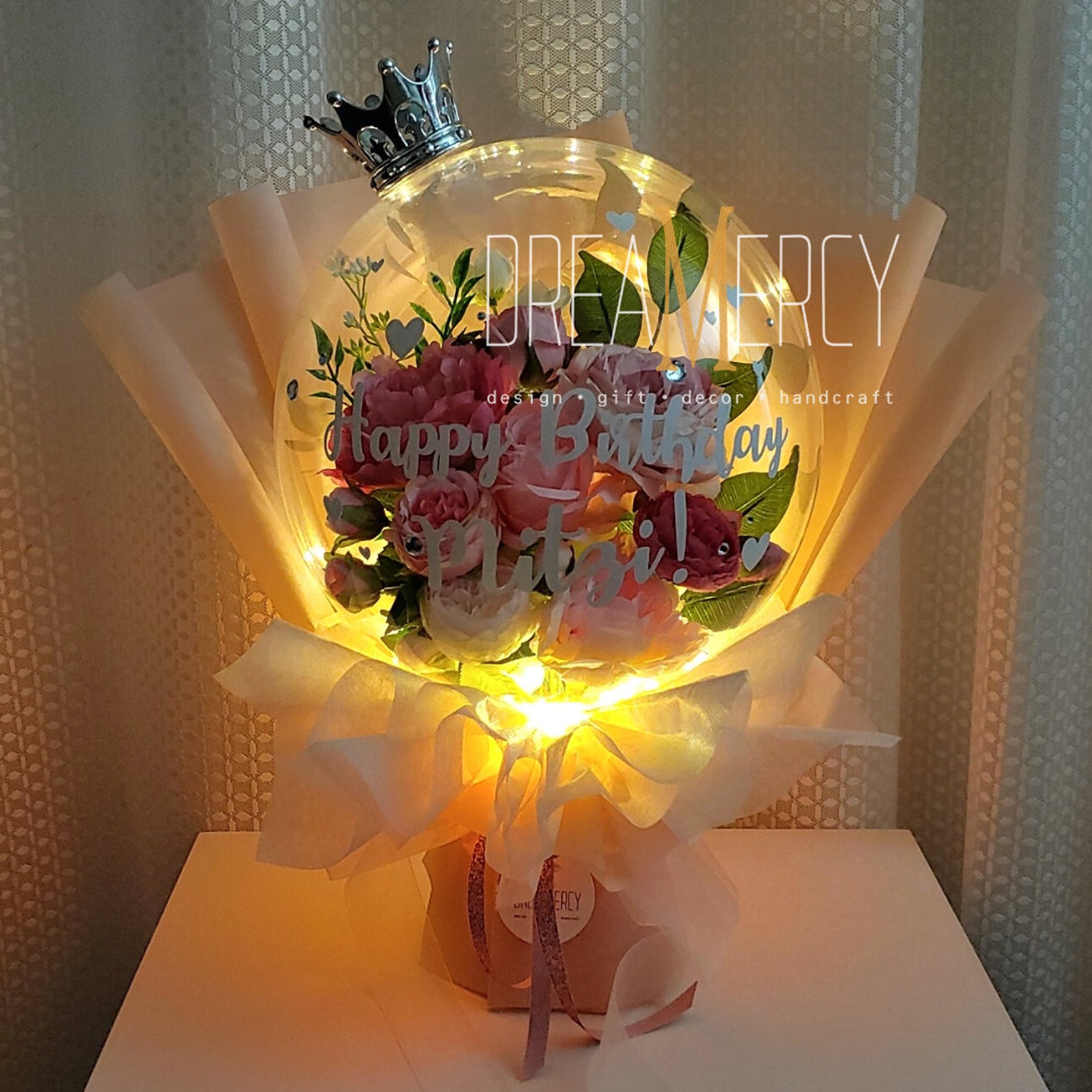 Flower Balloon Flower Bouquet Surprise Gift Unique Gift Etsy