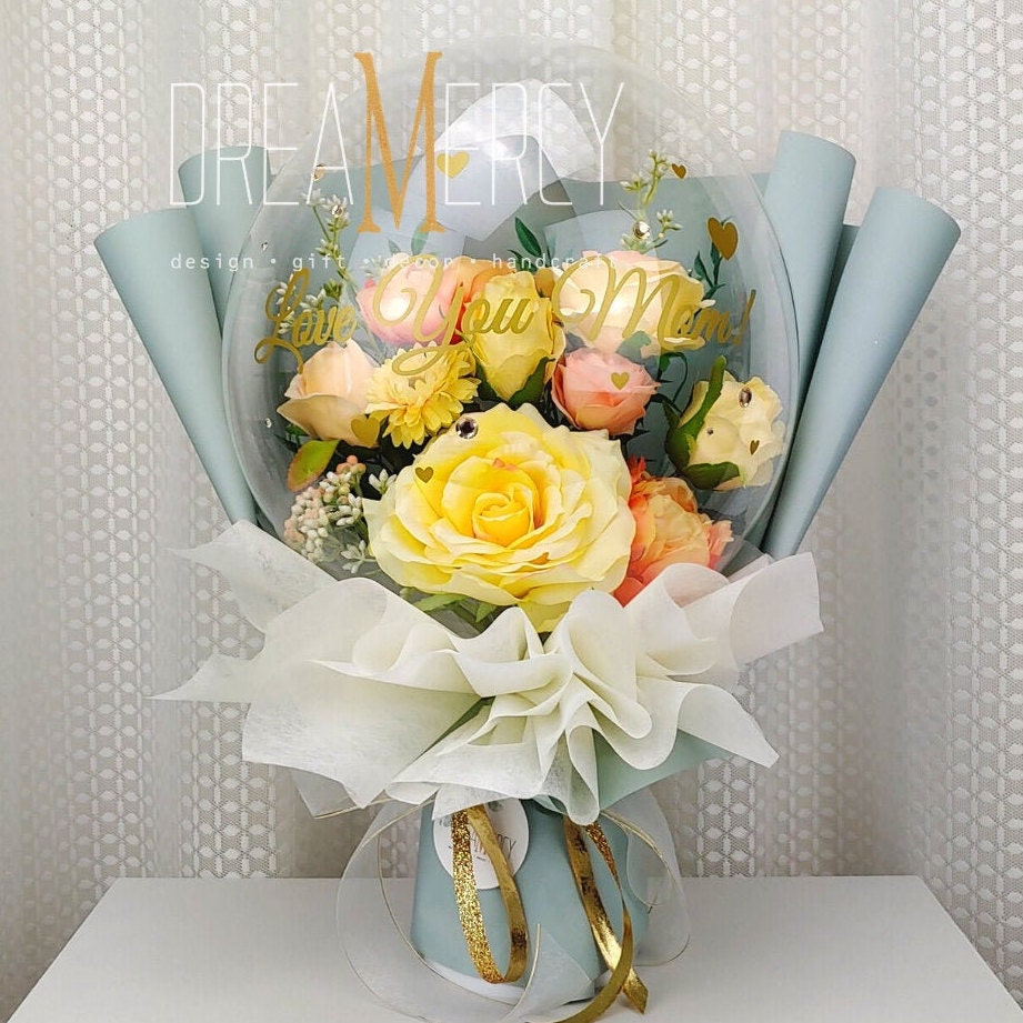 Flower Balloon Bouquet LED Lights Flower Bouquet Premium Etsy