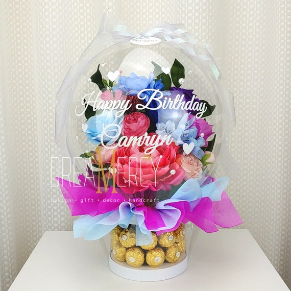 Flower Balloon Ferrero Rocher Gift Box Candy Bouquet 