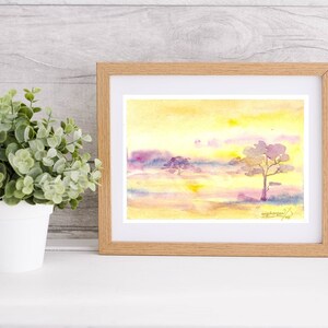 African desert. Original watercolour on paper 5x7 inches. Not a print. African desert. Original watercolour.