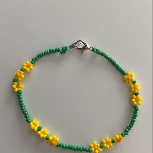 Daisy Flower Seed Bead Bracelet Colorful Dainty Jewelry Anklet Summer ...