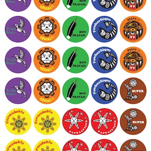 Stickers Art indigène français : Avec Des Mots D'appréciation