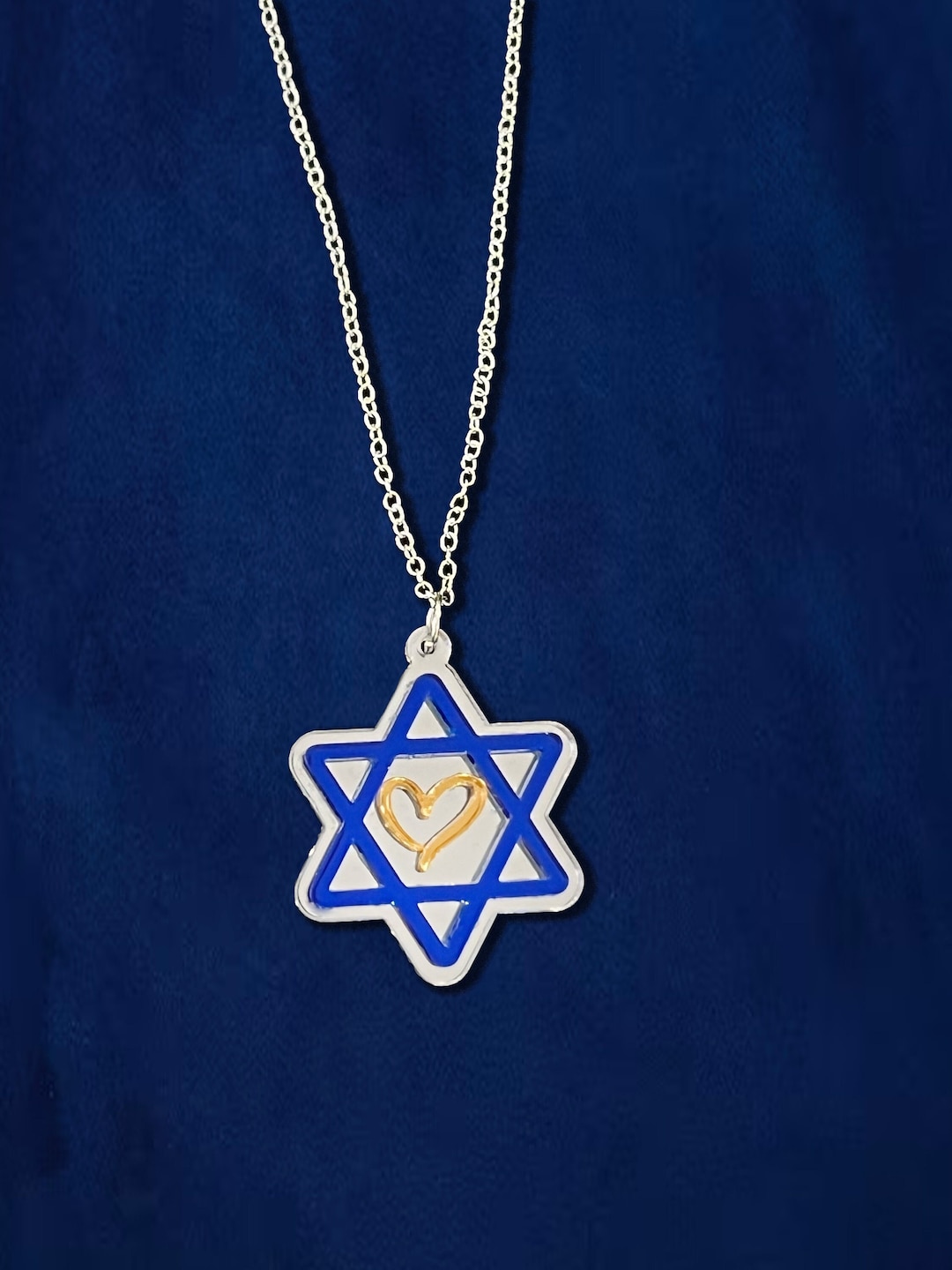 Star of David Necklace Magen David Jewelry Acrylic Charm Jewelry in