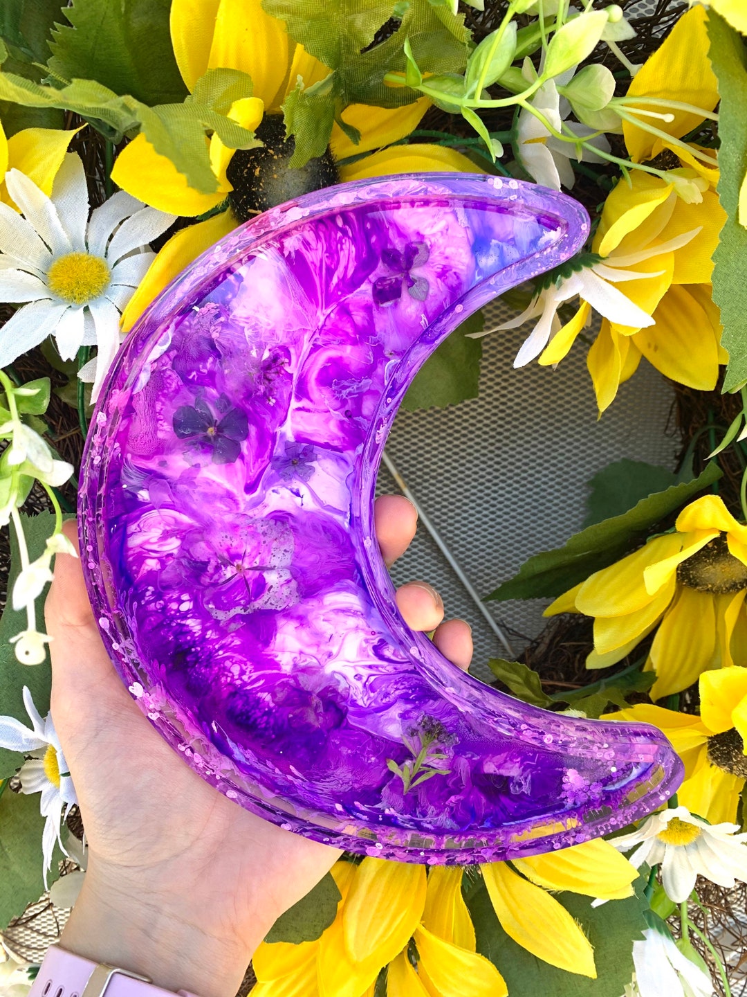 Purple Moon Wall Hanging Etsy