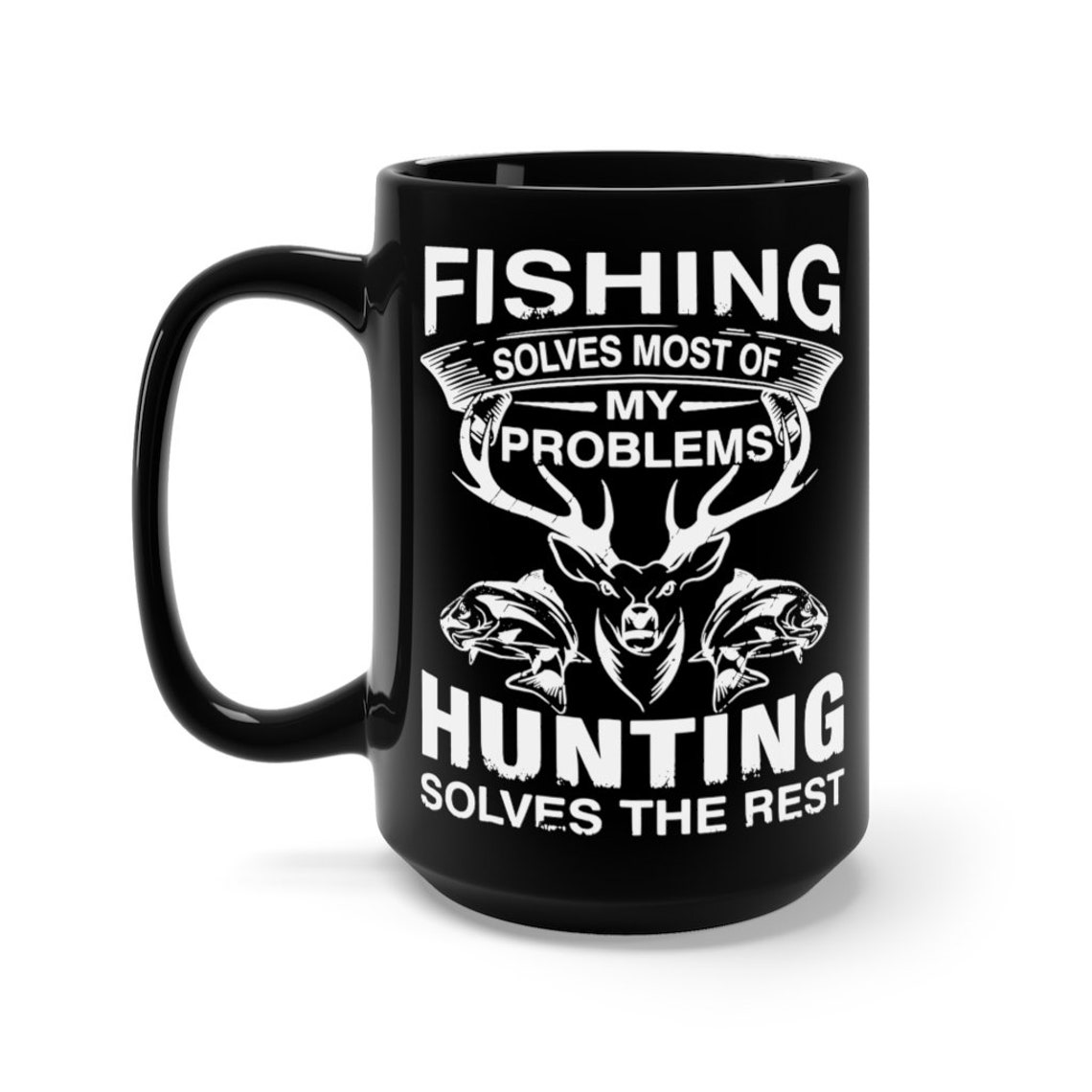 Fishing & Hunting Black Mug 15oz Fishing Coffee Mug Going Etsy