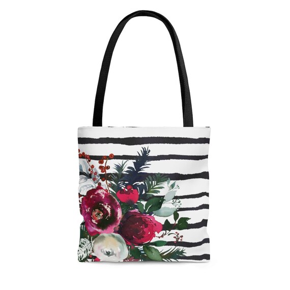 Striped Canvas Flower Bag