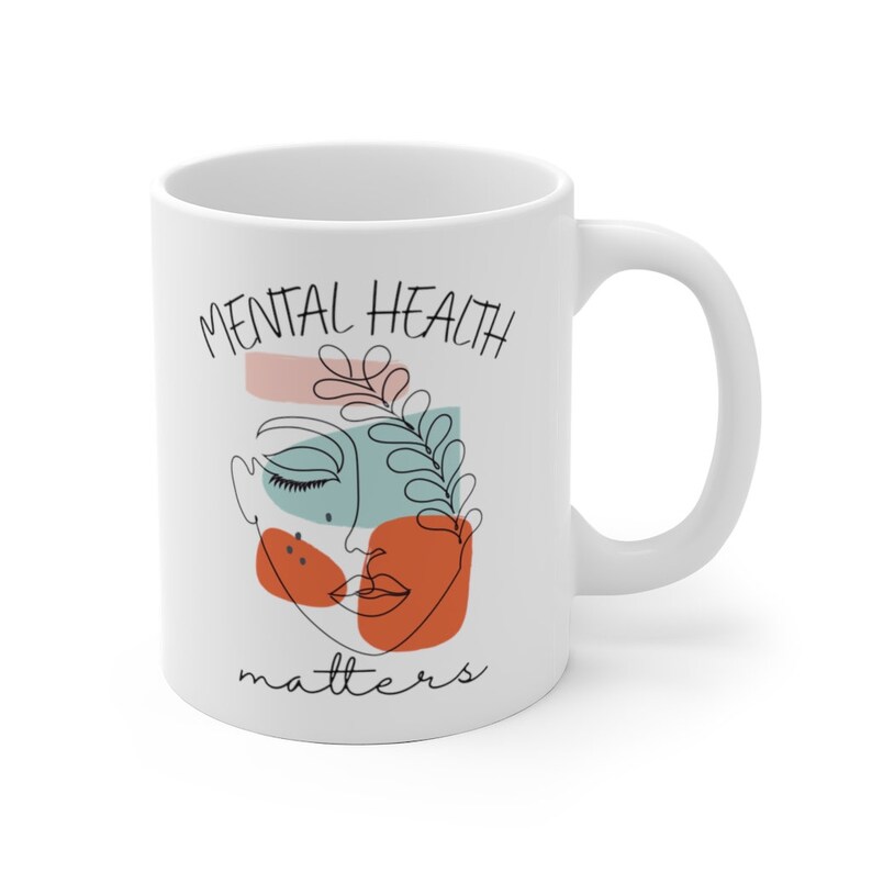 Tasse de questions de santé mentale, cadeau de thérapeute, cadeau de conseiller, tasse de sensibilisation à la santé mentale, cadeau pour ami, cadeau de thérapie, cadeau de travailleur social image 8