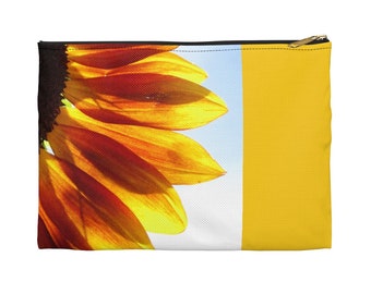 Sunflower Accessory Pouch, Accessory Pouch, Travel Accessory Pouch, Makeup Bag, Travel Pouch, Pencil Pouch, Gift for Friend, Friend Gift